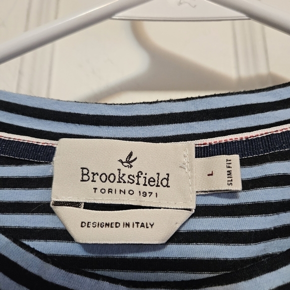Brooksfield Americana Striped T Shirt - Picture 2 of 4